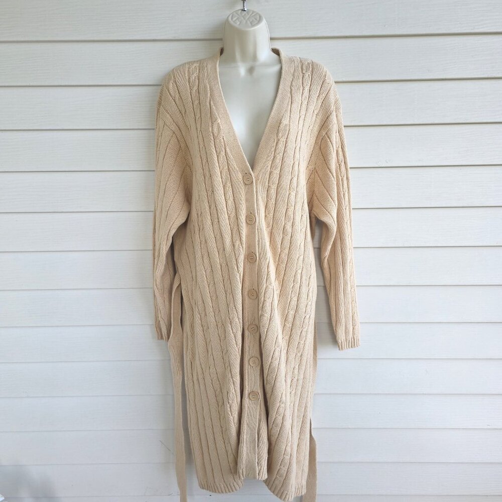 NWT Storybook Knits long cable cardigan knit sweater - Picture 4 of 7